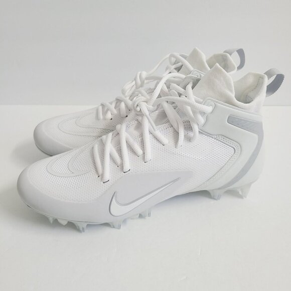 NEW Nike Alpha Huarache 8 Elite LAX Lacrosse Cleats CW4440-110 Size 8.5 White - Picture 1 of 7